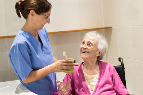 Occupational therapy patient speaking with a therapist