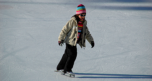Child ice skating