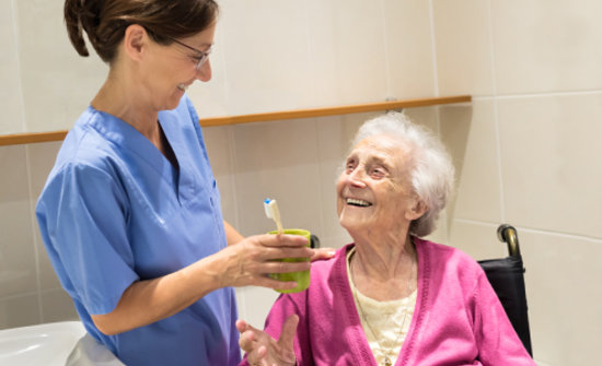 Occupational therapy patient speaking with a therapist