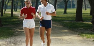 1980's Couple Running