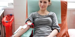 Women donating blood