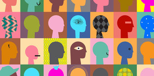 Abstract illustration of people's profiles