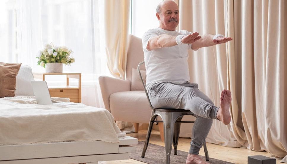 Yoga for Seniors Using a Chair for Support