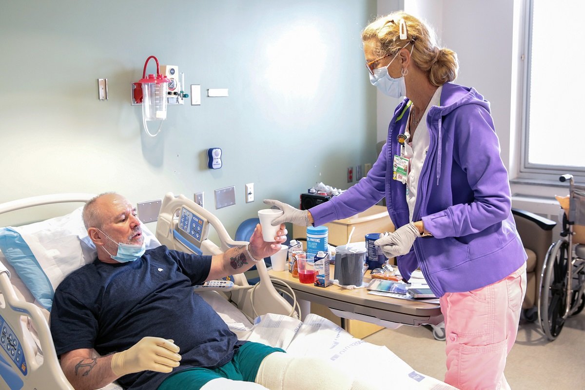 A patient receiving care in room at Vanderbilt Rehabilitation Center