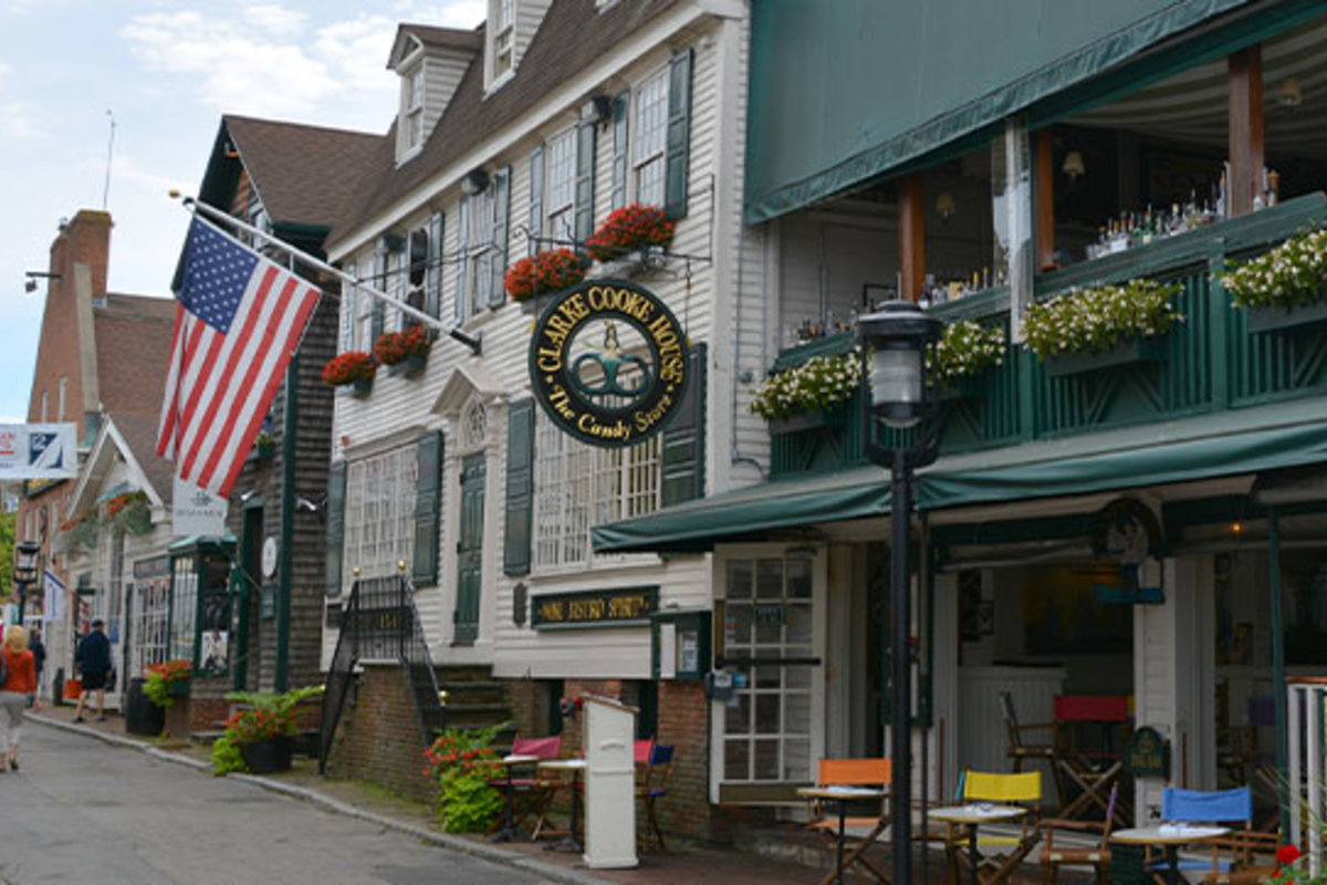 Shopping in downtown Newport.